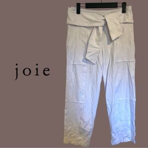 Joie White Tie Waist Cropped Pants Size Small Lightweight Summer